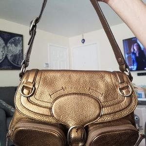 Gold metallic Burberry purse